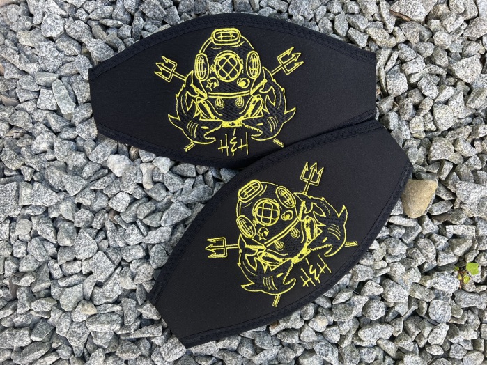Wind-Beutel, individuelle Maskenbänder, Maskenbänder mit Logo, Maskenbänder mit Namen, Geschenke für Taucher